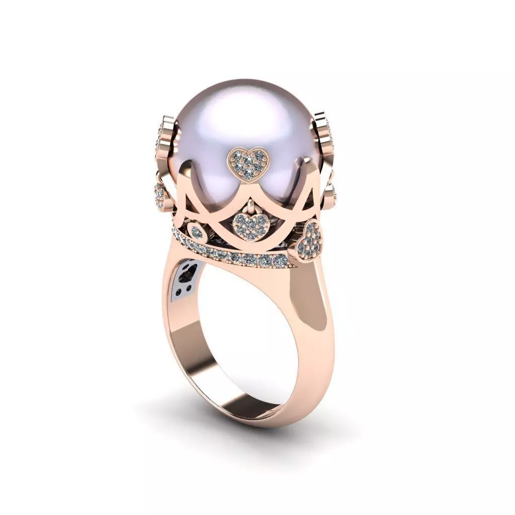 pearl ring 3D print model_0