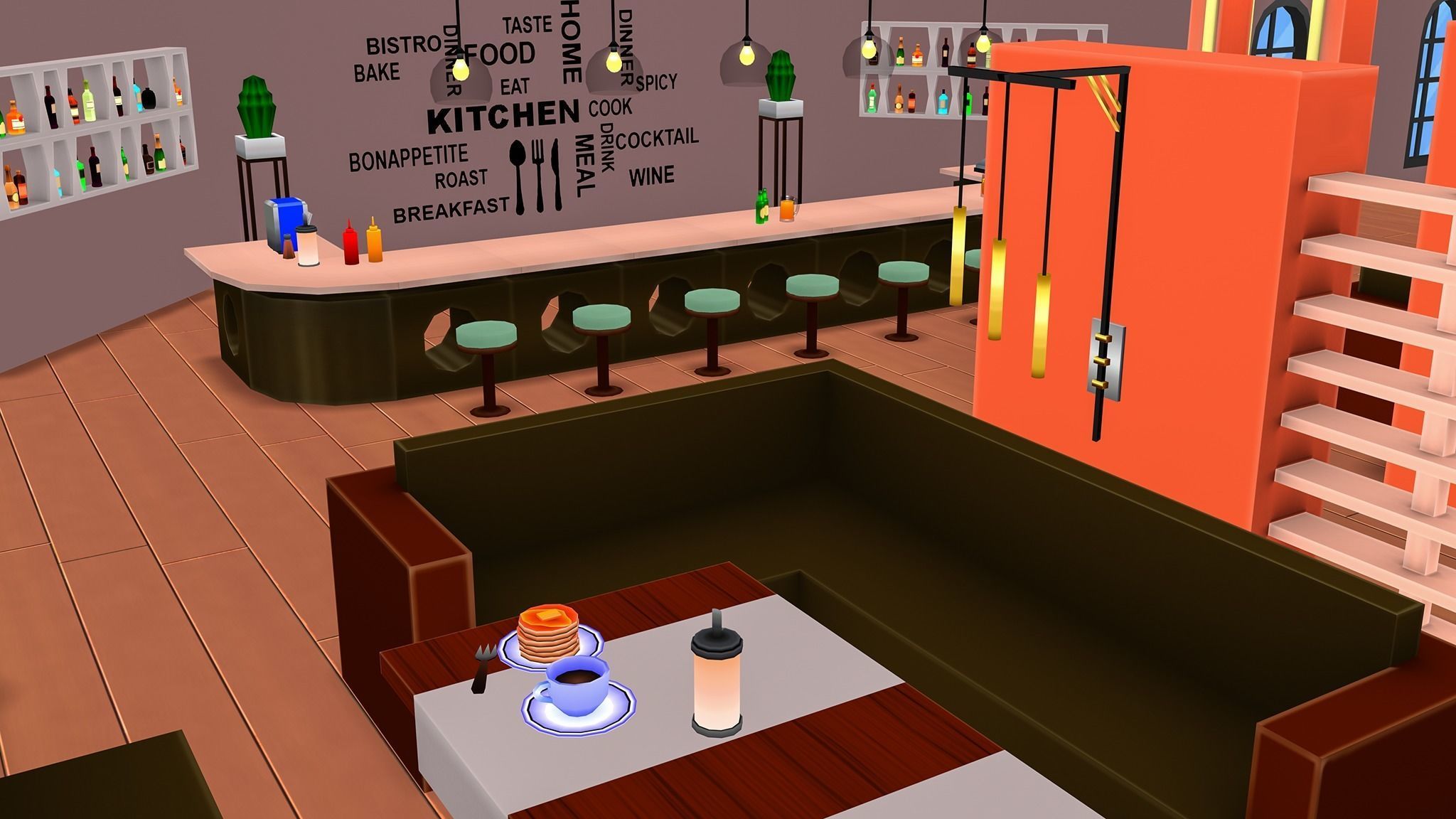 Restaurant MegaPack Low-poly 3D model_17