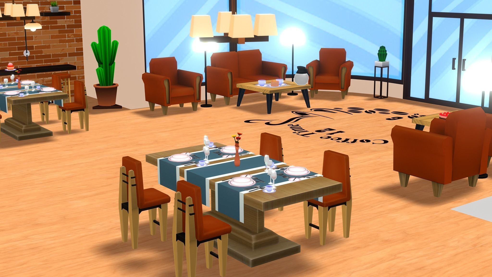 Restaurant MegaPack Low-poly 3D model_5
