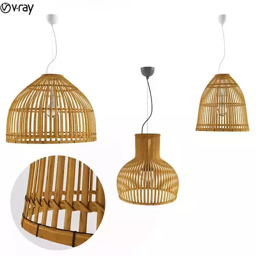Lamp Rattan 5 3D model