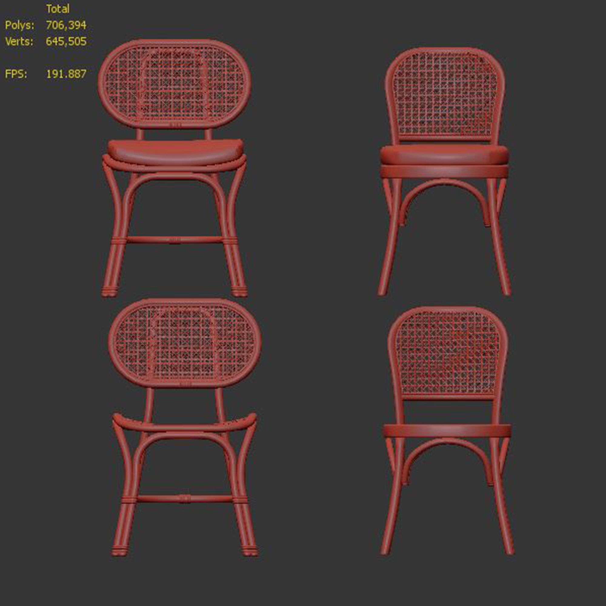 Chair Rattan 5 Bodeco 3D model_4