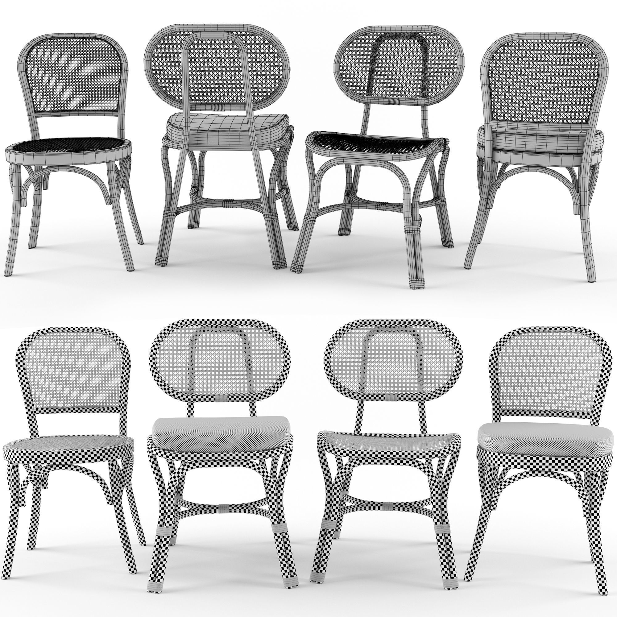 Chair Rattan 5 Bodeco 3D model_3
