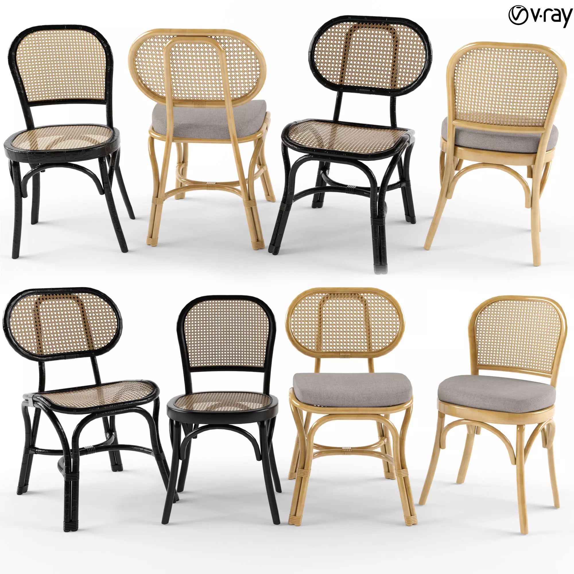 Chair Rattan 5 Bodeco 3D model_0
