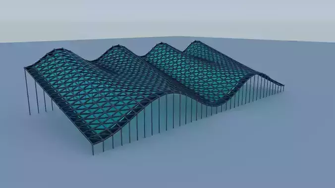 Pack of 12 Architectural structure with complex curve