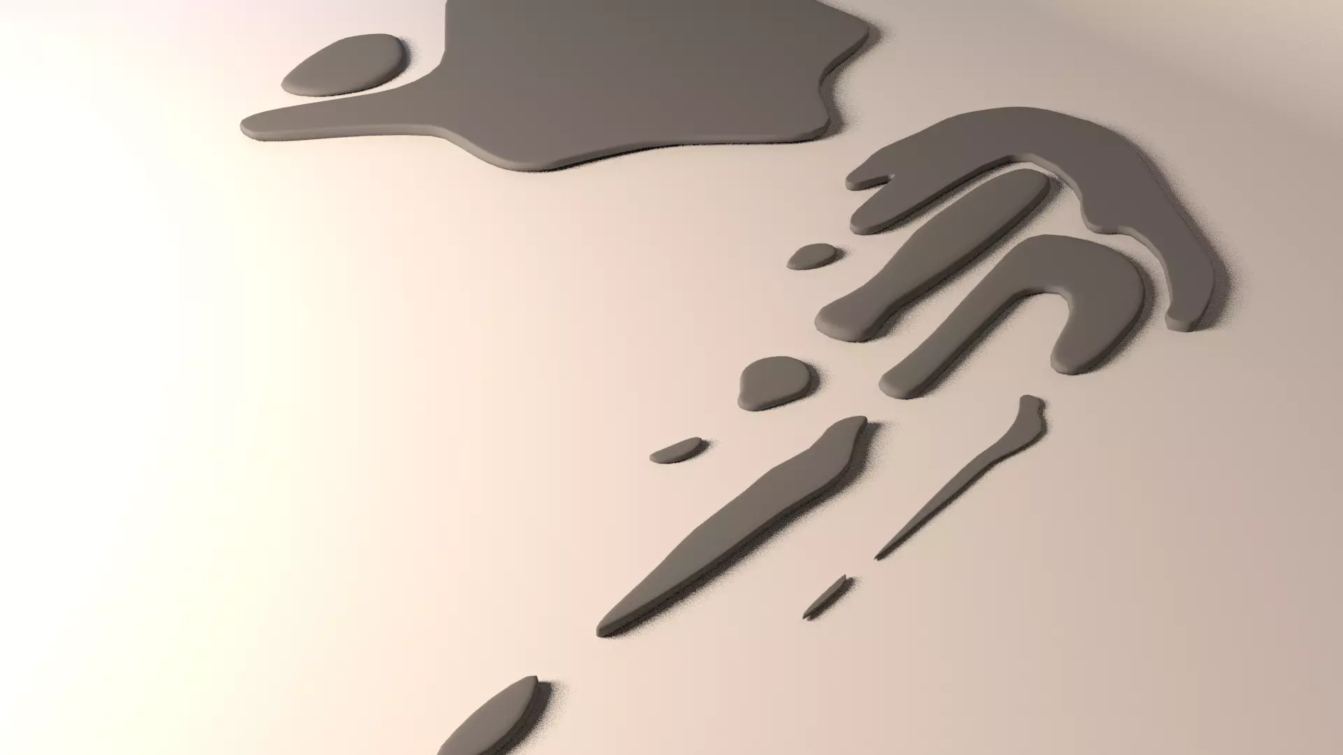Splats spilled liquid Free low-poly 3D model