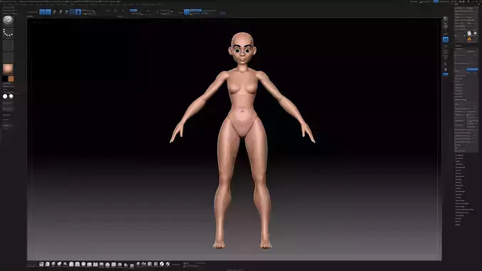 ZBrush Stylized Character Basemesh Cybergirl  No6