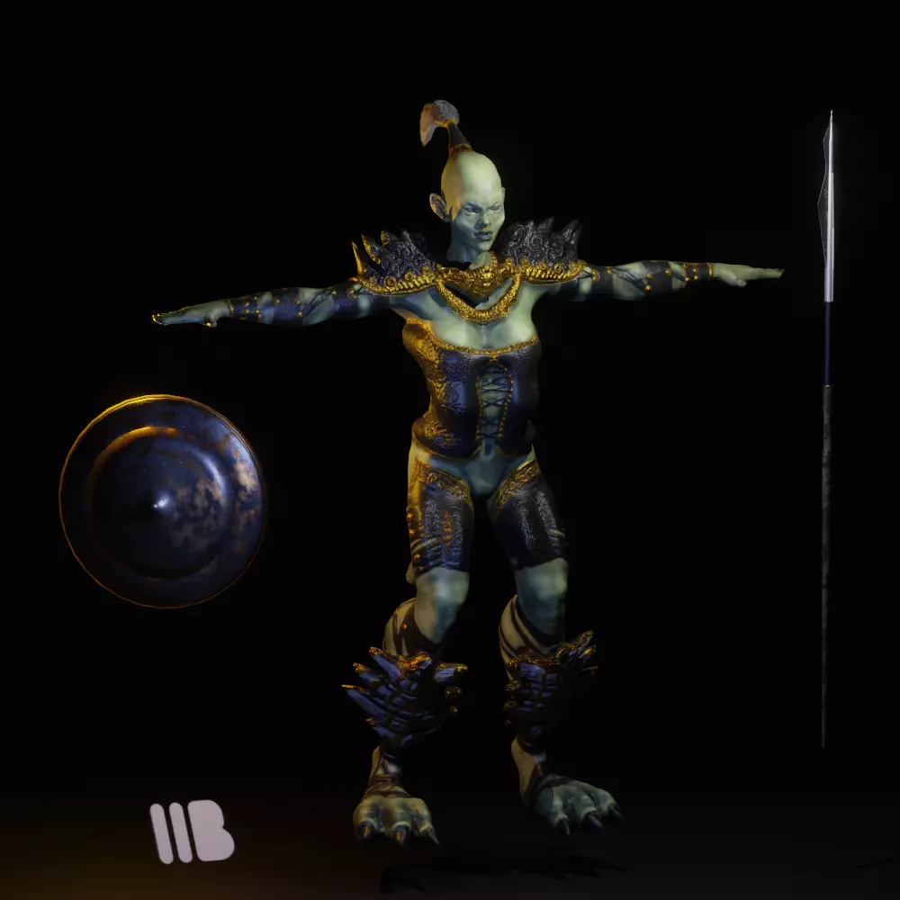 Panther woman from Diablo 2 Free low-poly 3D model_0