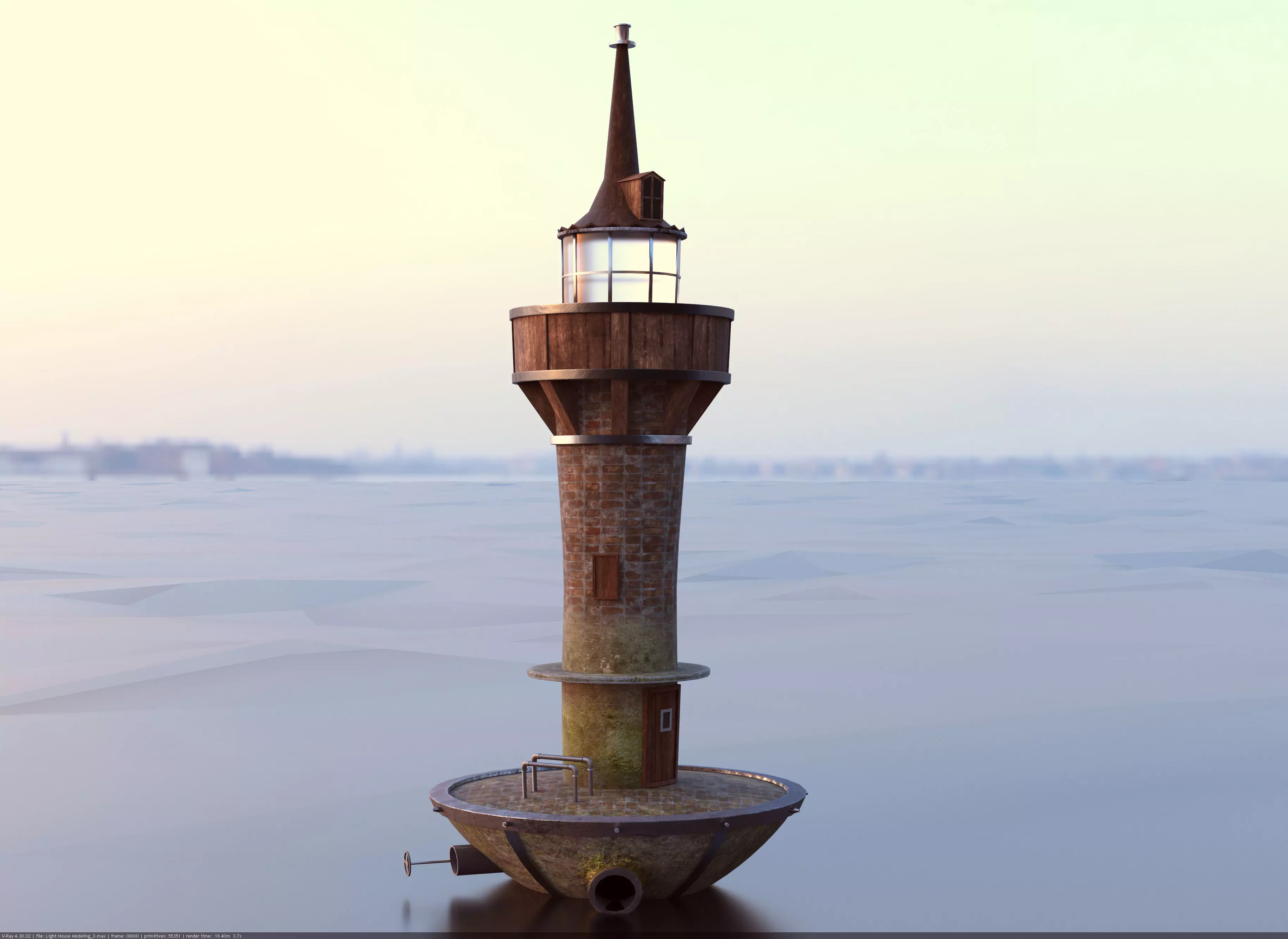 Lighthouse low-poly with PBR textures Low-poly 3D model Low-poly 3D model_0