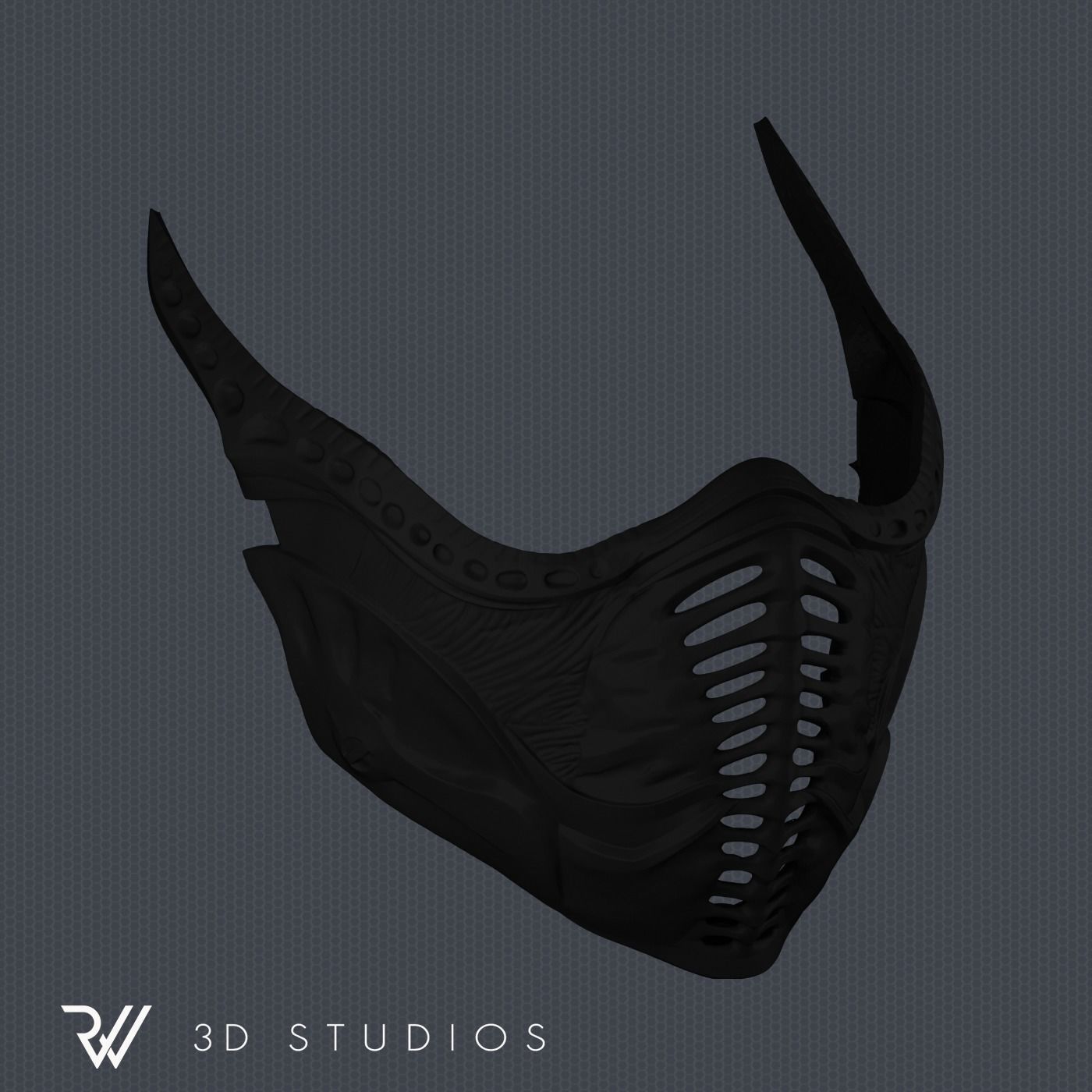 MK11 Noob Saibot Mask V1 - STL File 3D print model_1