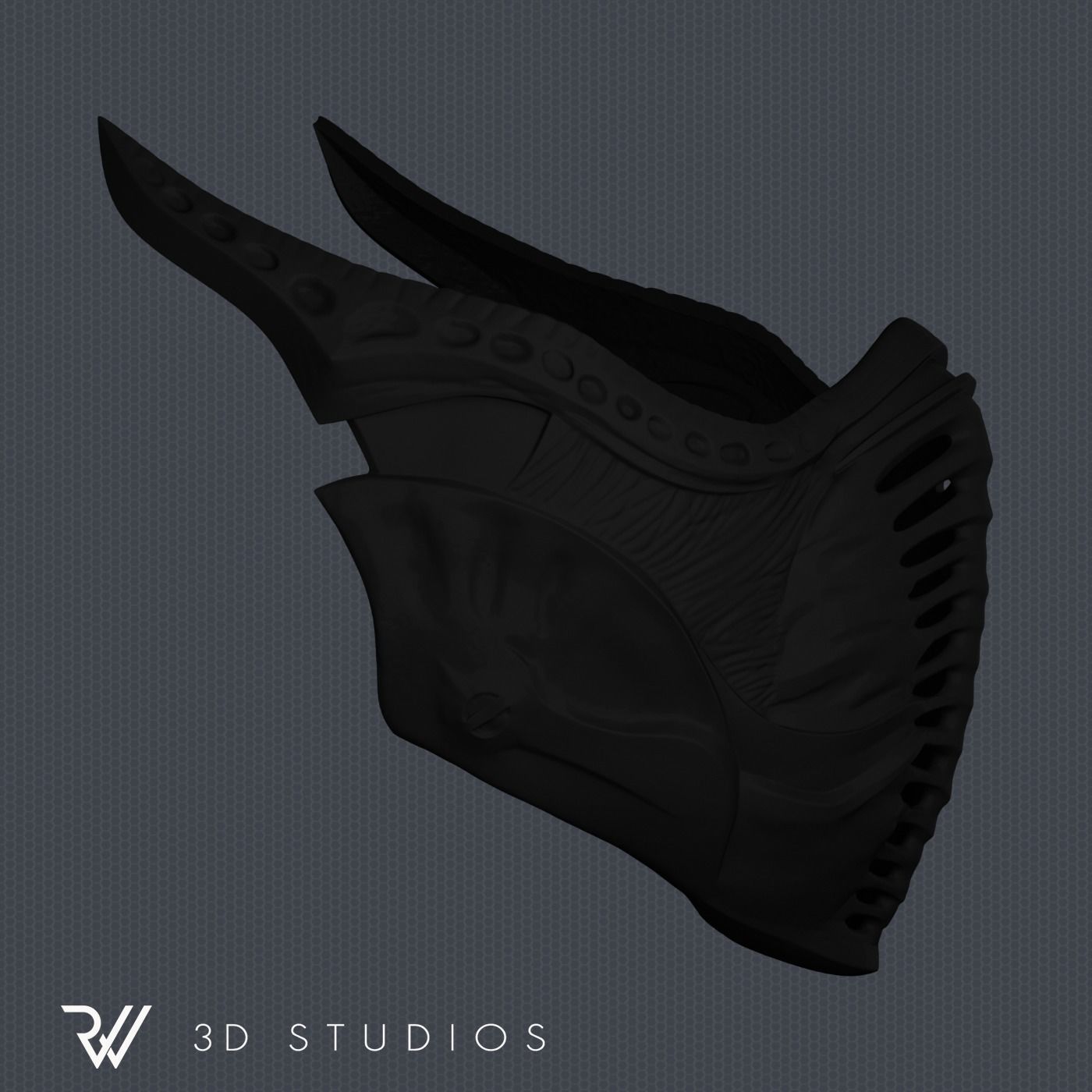 MK11 Noob Saibot Mask V1 - STL File 3D print model_2