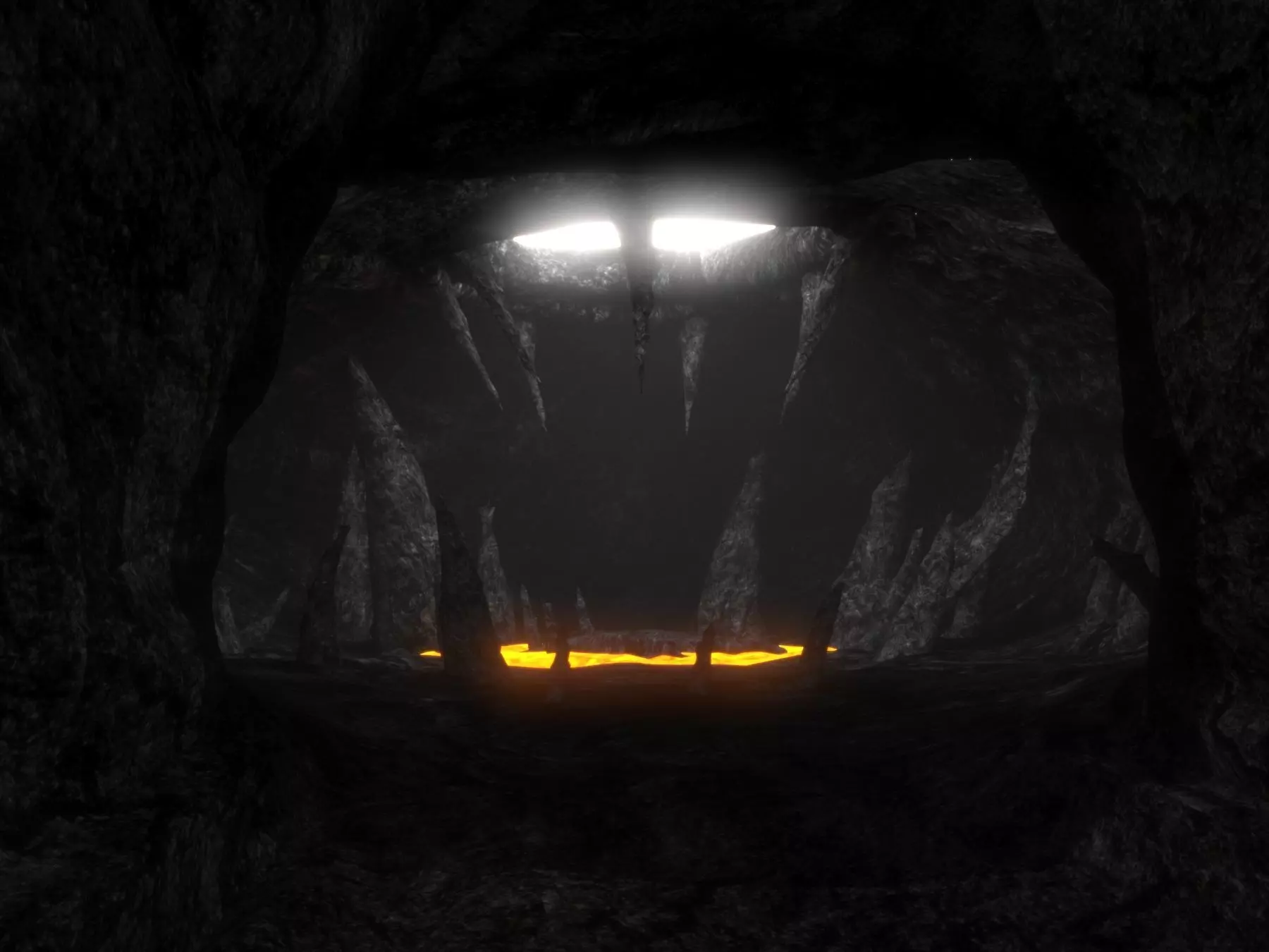 Cavern entrance to cave Low-poly 3D model
