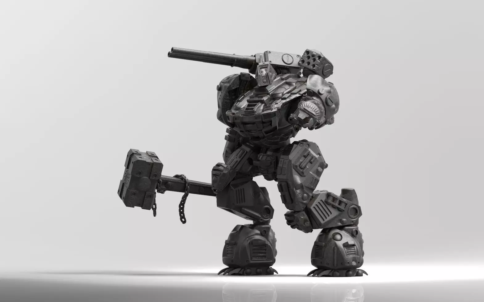 Mech- Kuznets Hammer Mech Miniature 3D print model_0