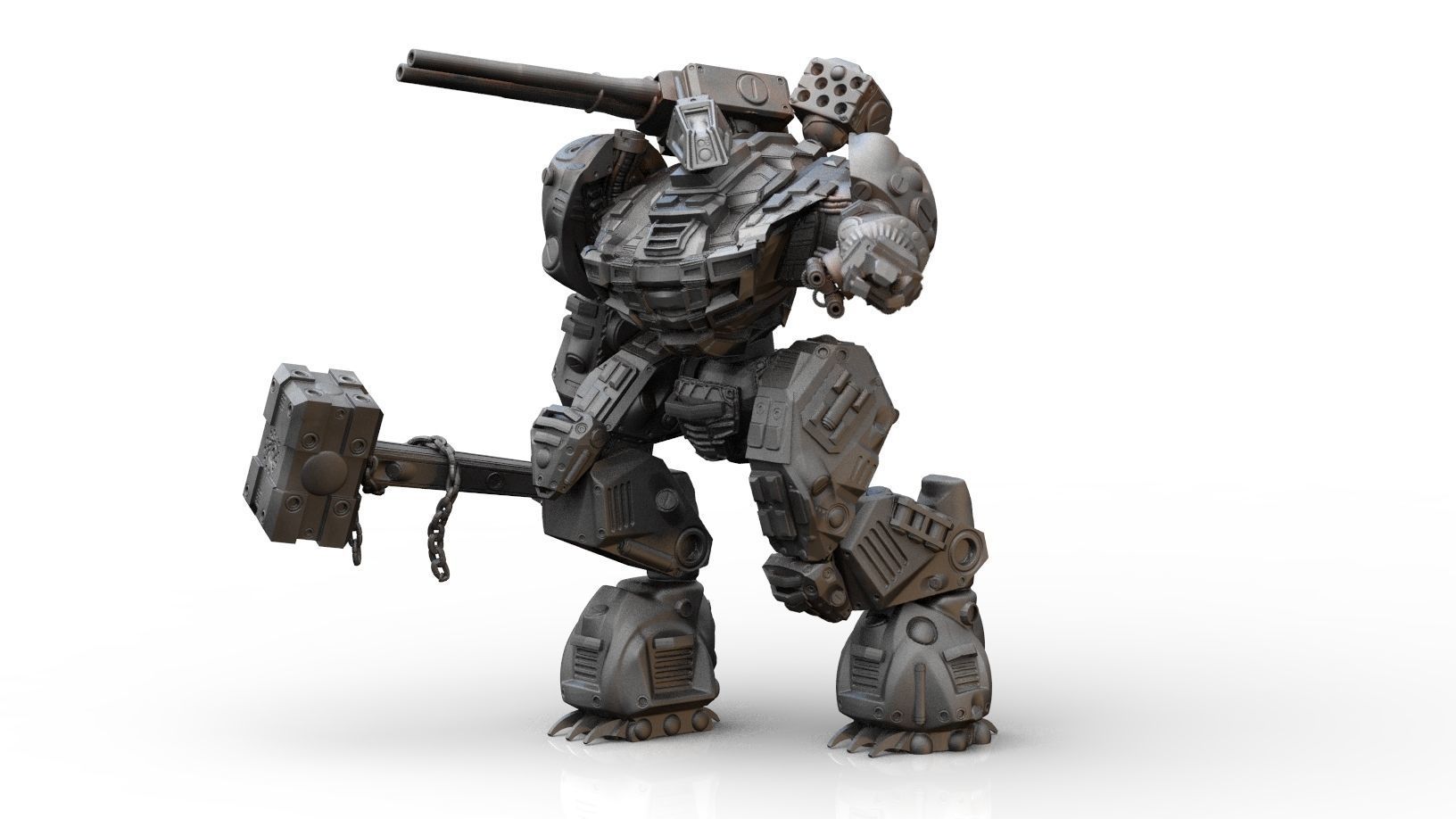 Mech- Kuznets Hammer Mech Miniature 3D print model_3