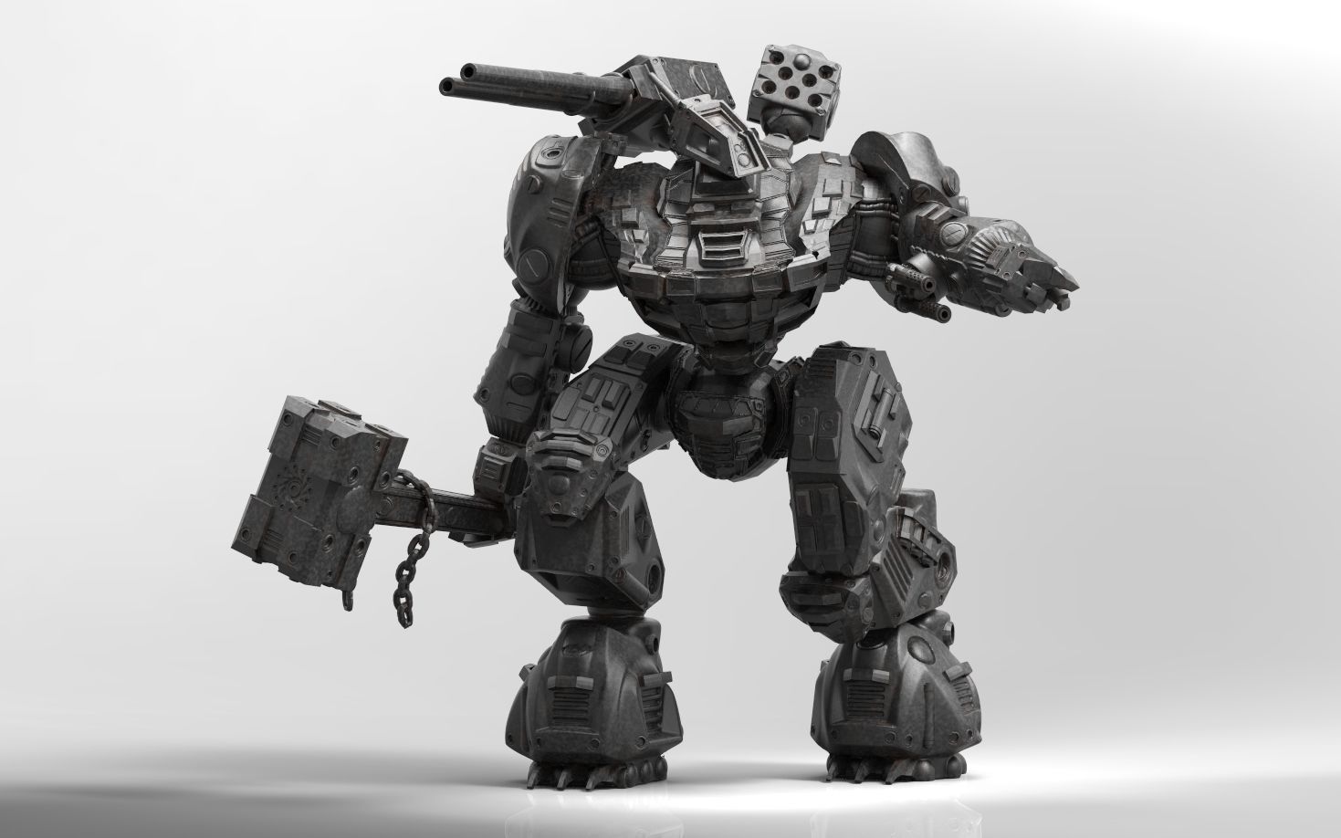Mech- Kuznets Hammer Mech Miniature 3D print model_1