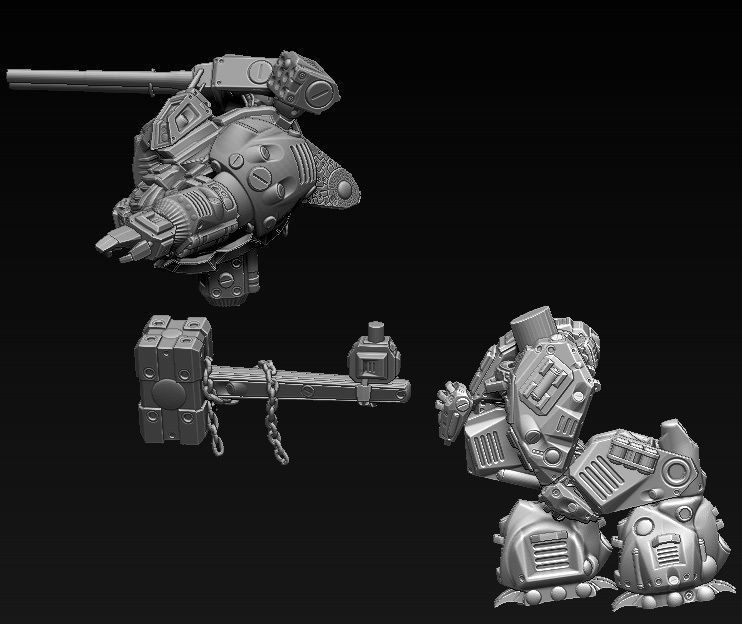 Mech- Kuznets Hammer Mech Miniature 3D print model_4