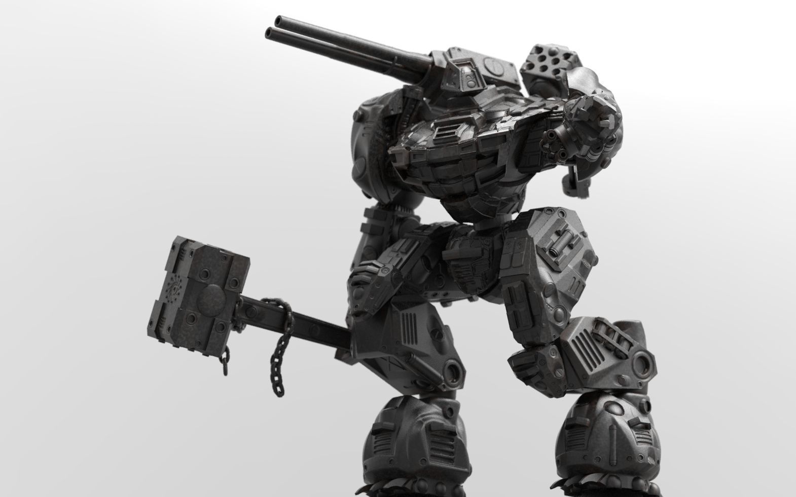 Mech- Kuznets Hammer Mech Miniature 3D print model_5