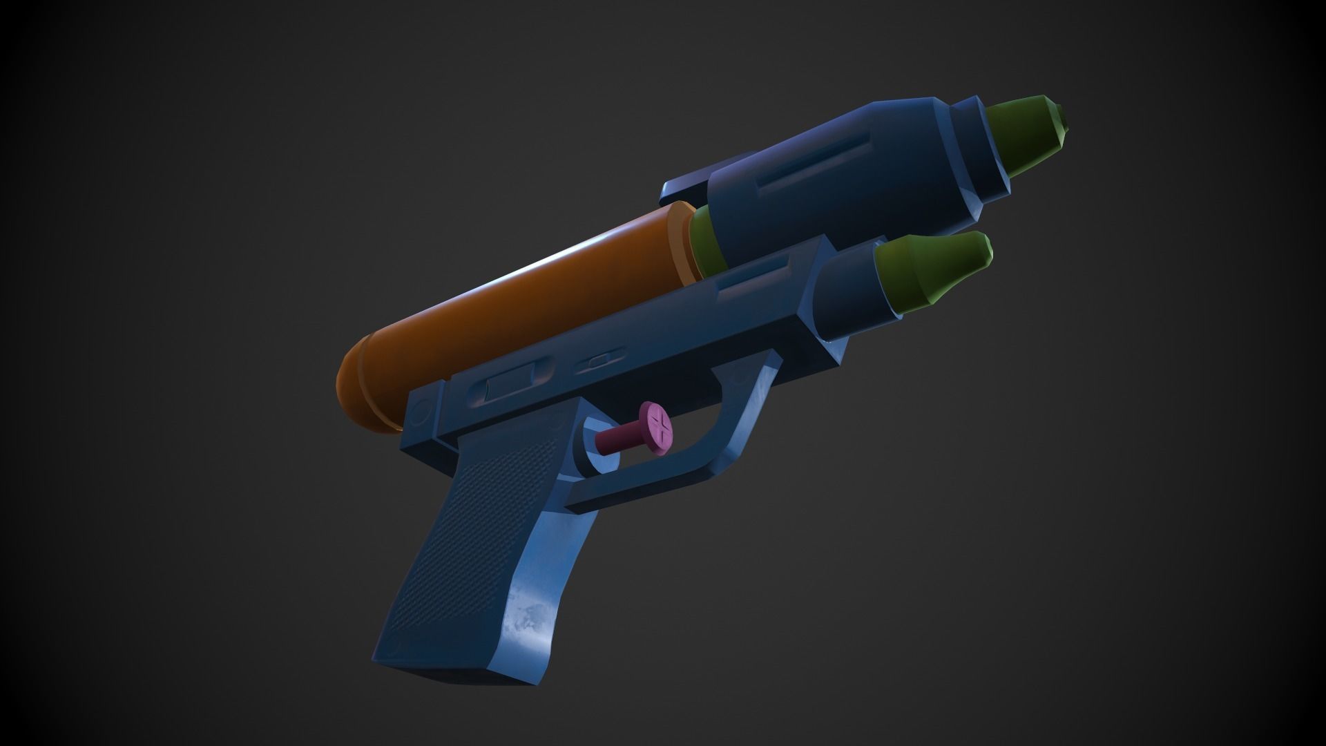 Water Gun Low-poly 3D model_3