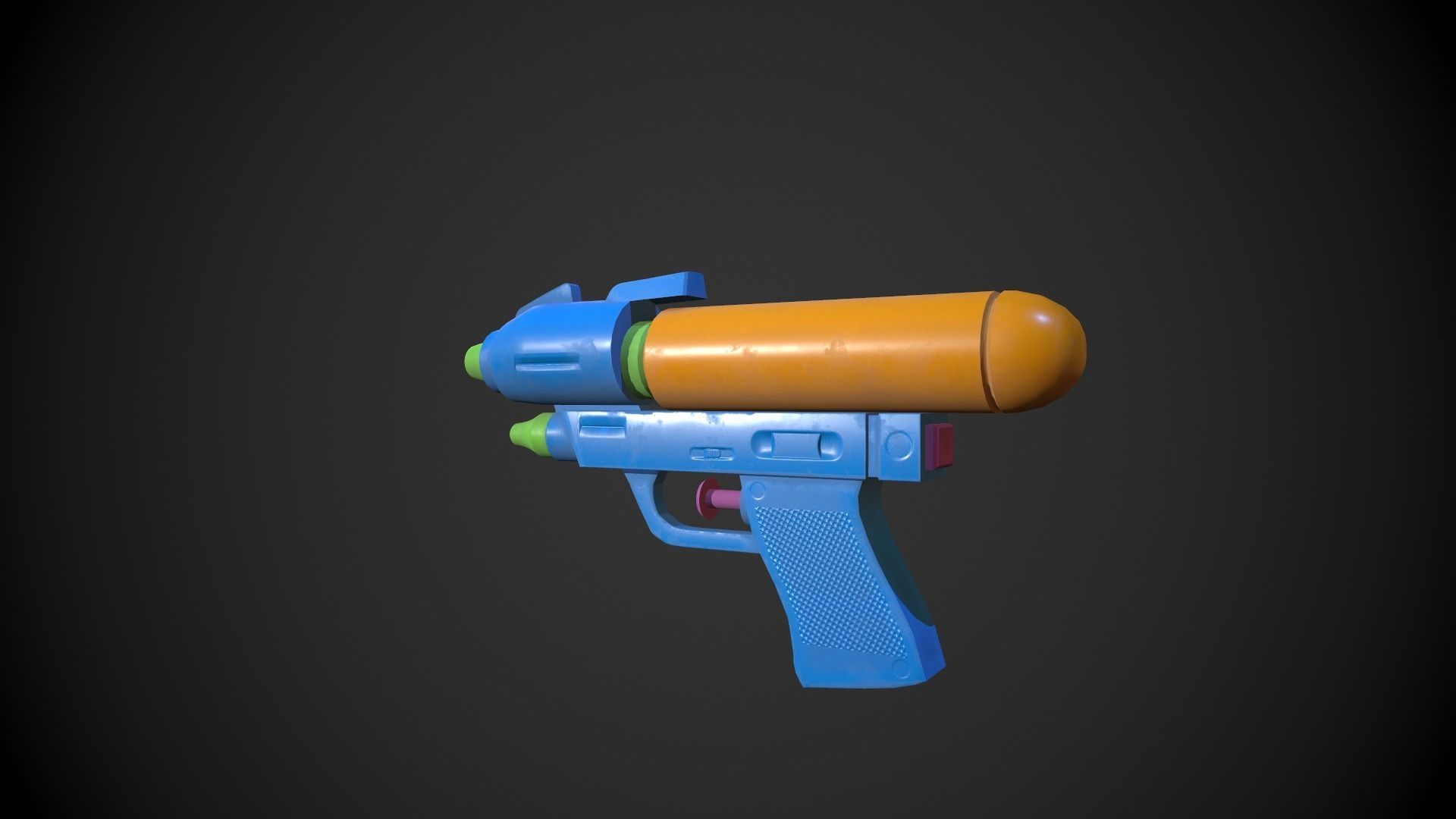 Water Gun Low-poly 3D model_1