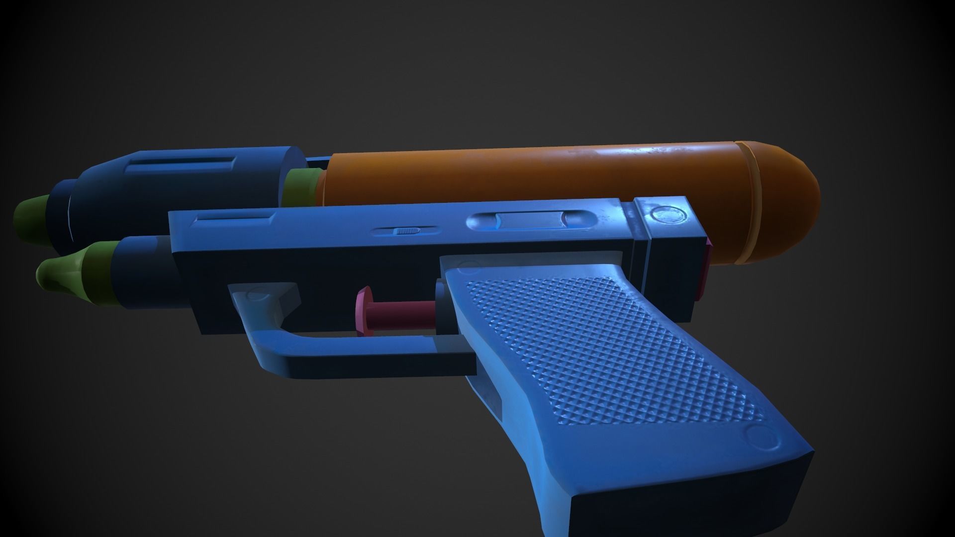 Water Gun Low-poly 3D model_4