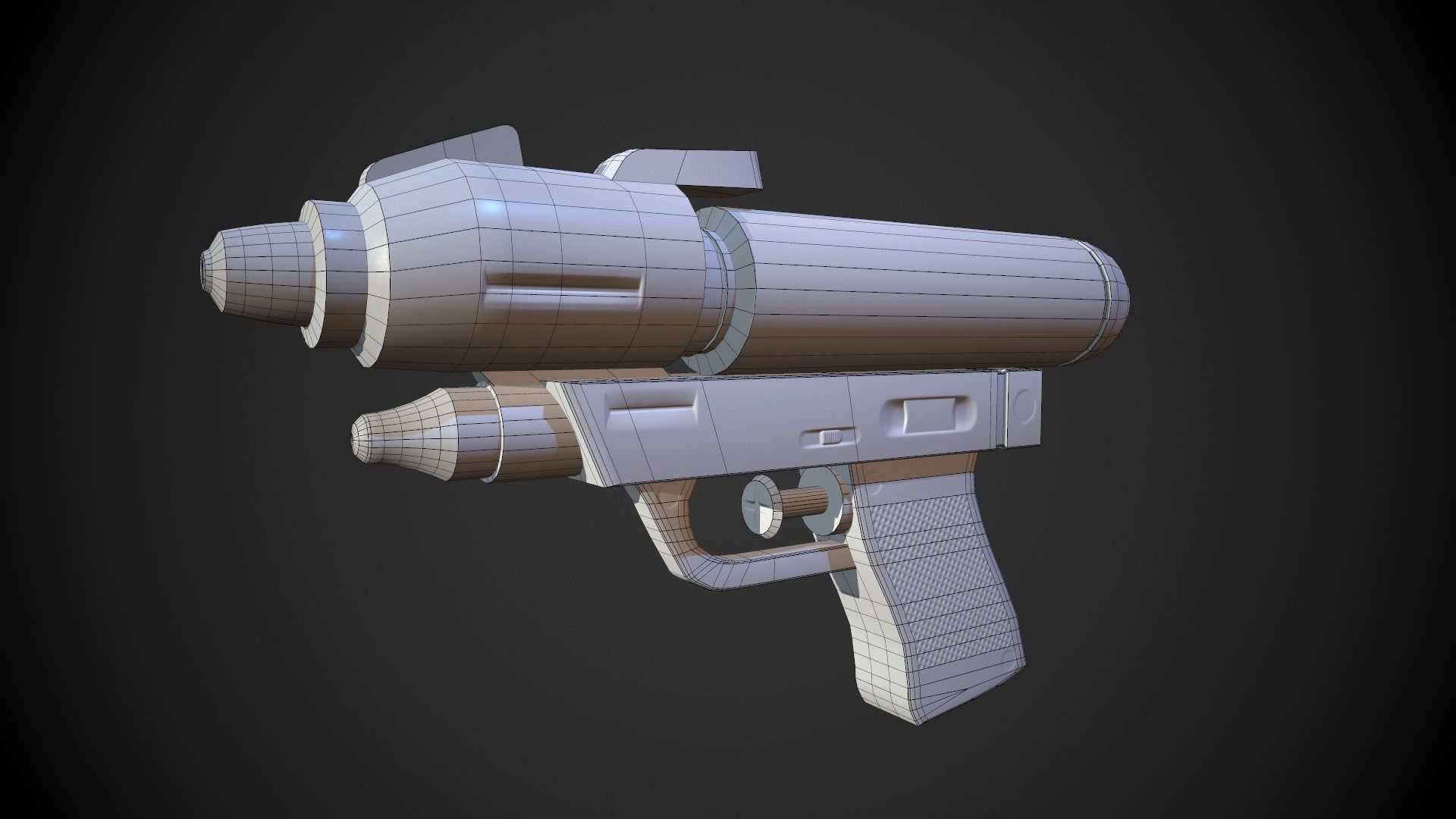 Water Gun Low-poly 3D model_7