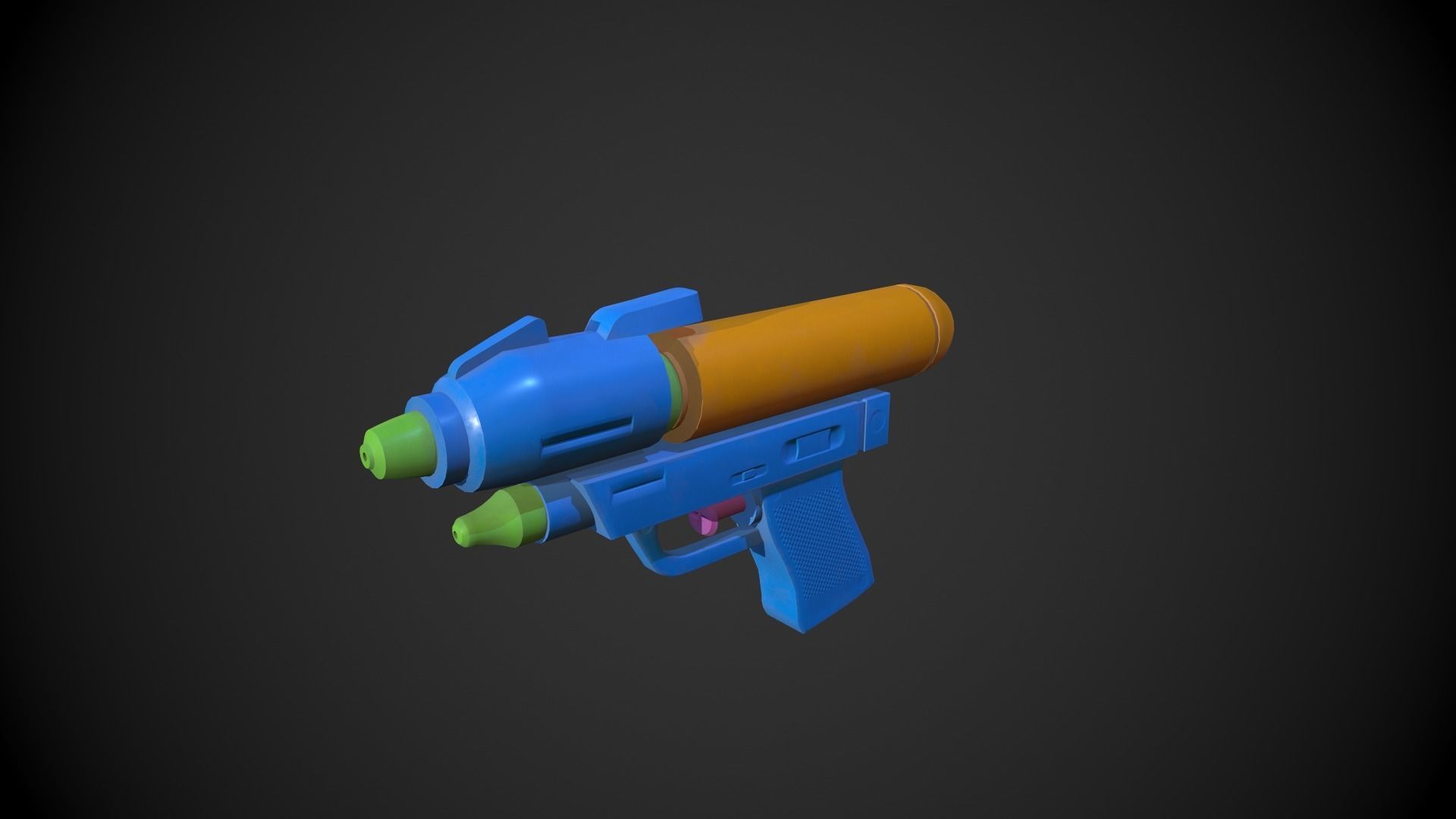 Water Gun Low-poly 3D model_5