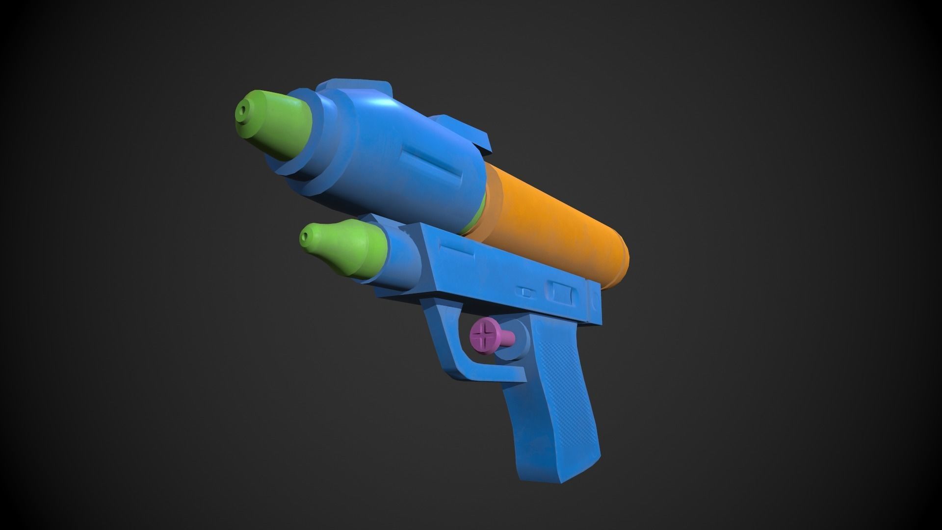 Water Gun Low-poly 3D model_2