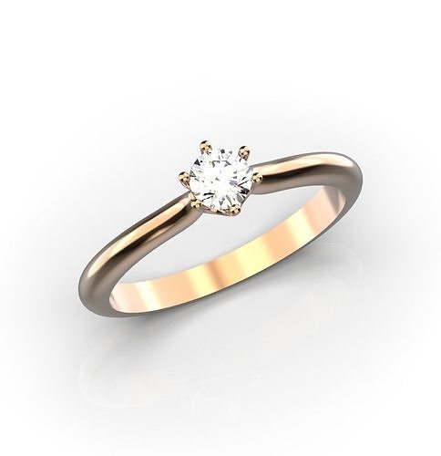 Engagement ring 4 mm stone  3D print model