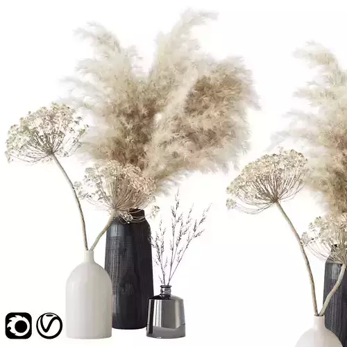 Bouquet with dry composition 3D model