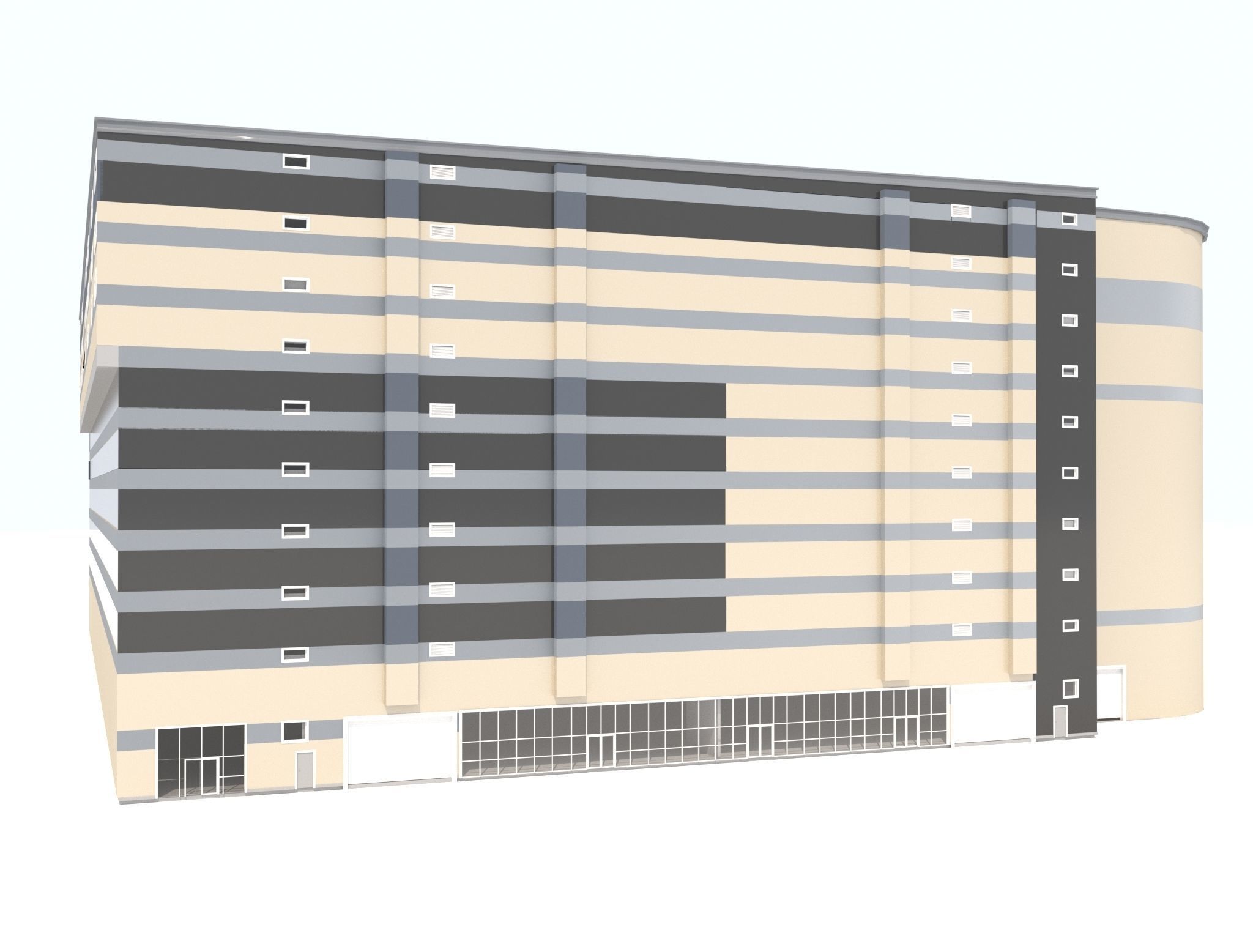 Car parking for 1256 cars of 10 floors  3D model_13