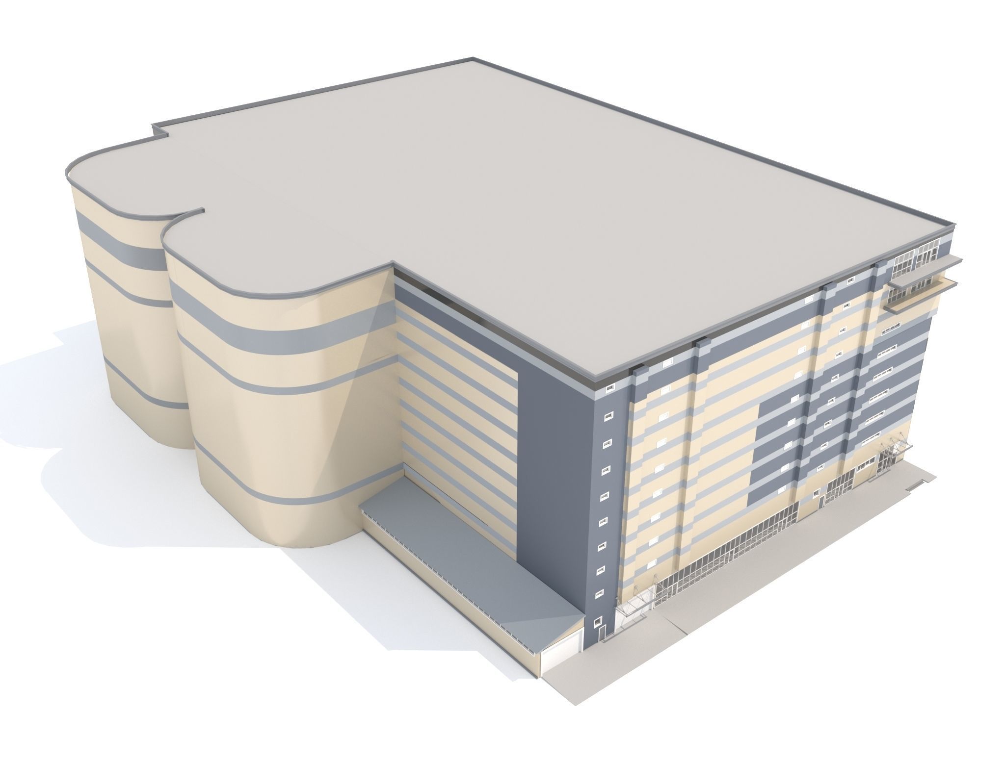 Car parking for 1256 cars of 10 floors  3D model_1