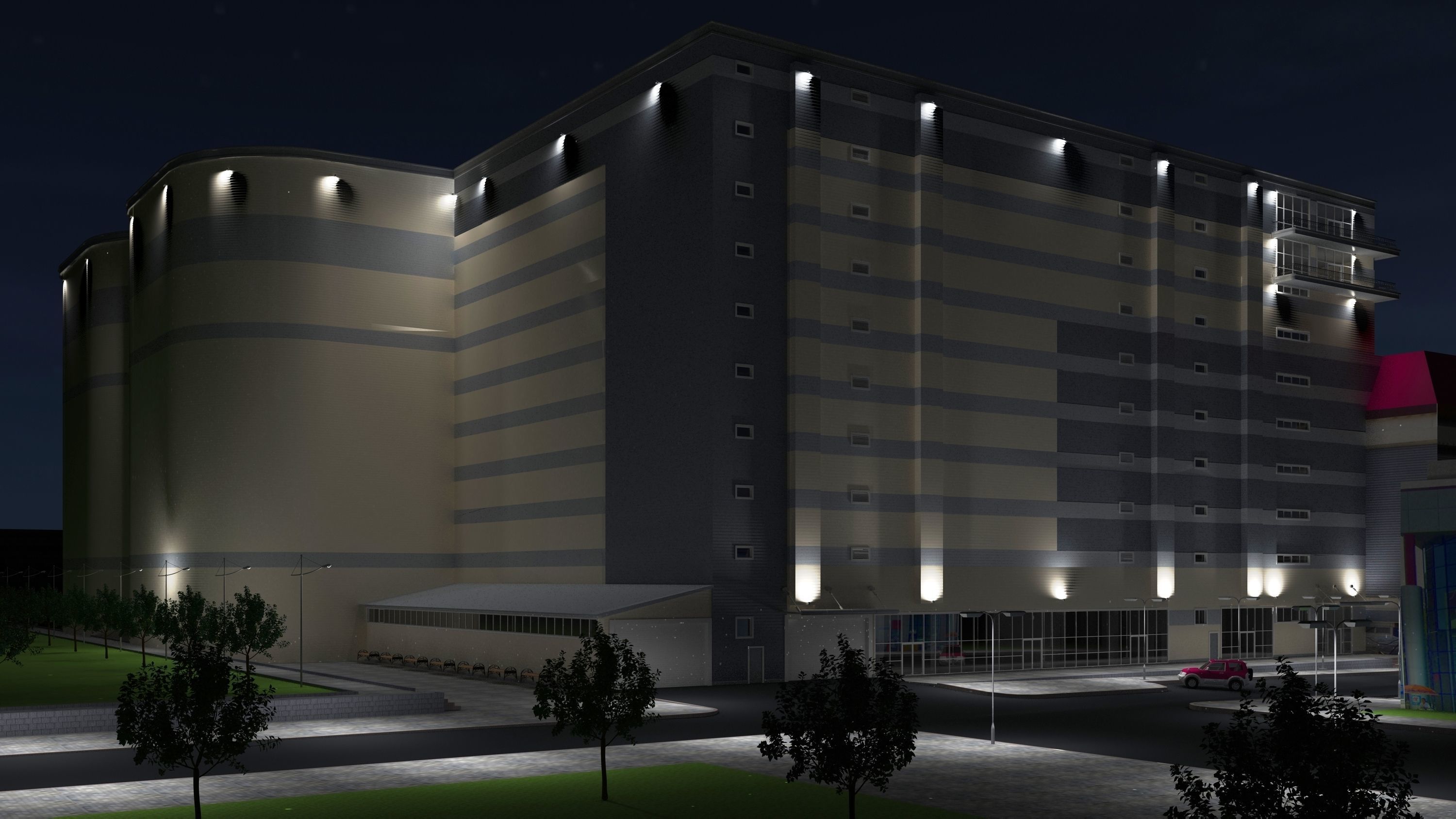 Car parking for 1256 cars of 10 floors  3D model_4