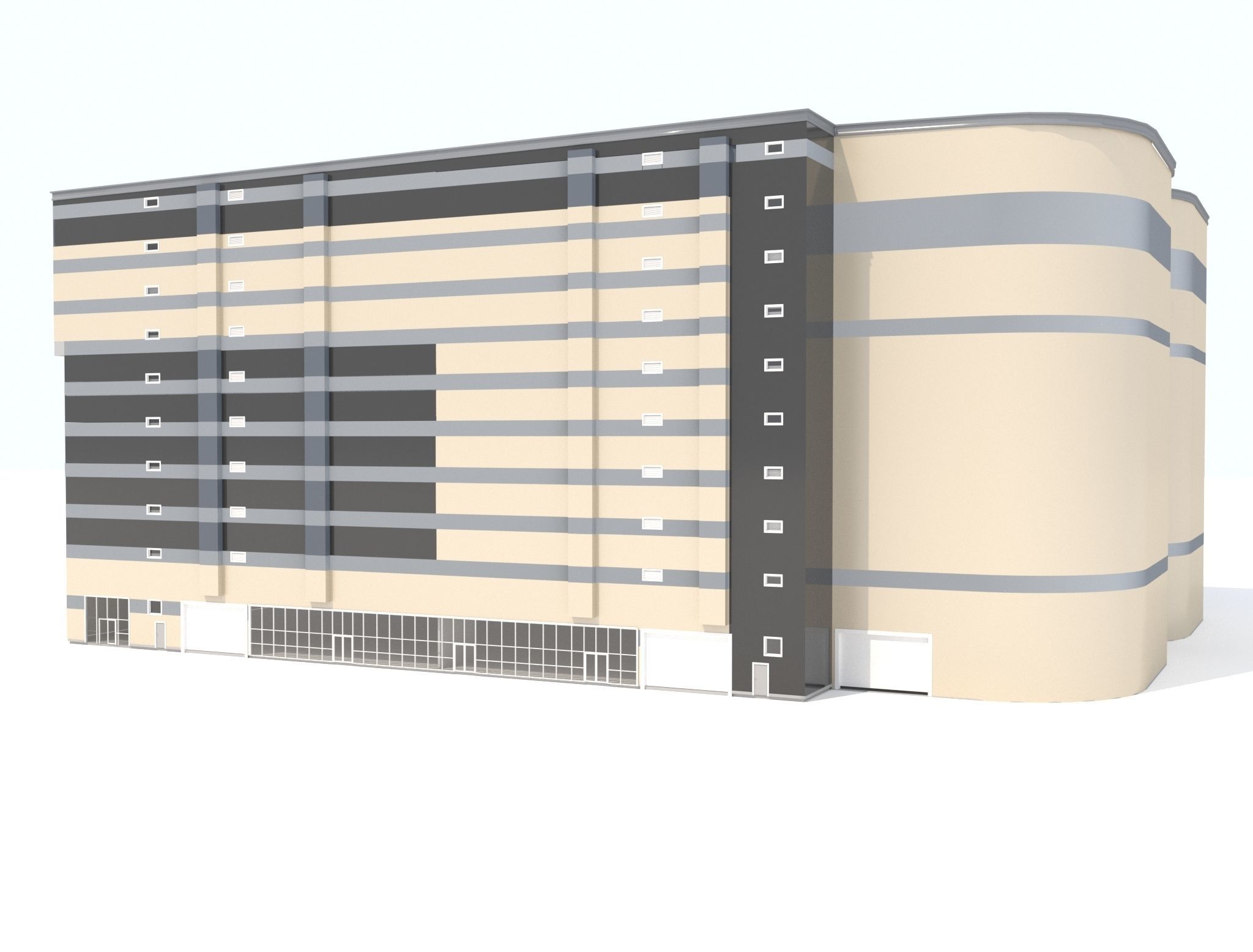 Car parking for 1256 cars of 10 floors  3D model_7
