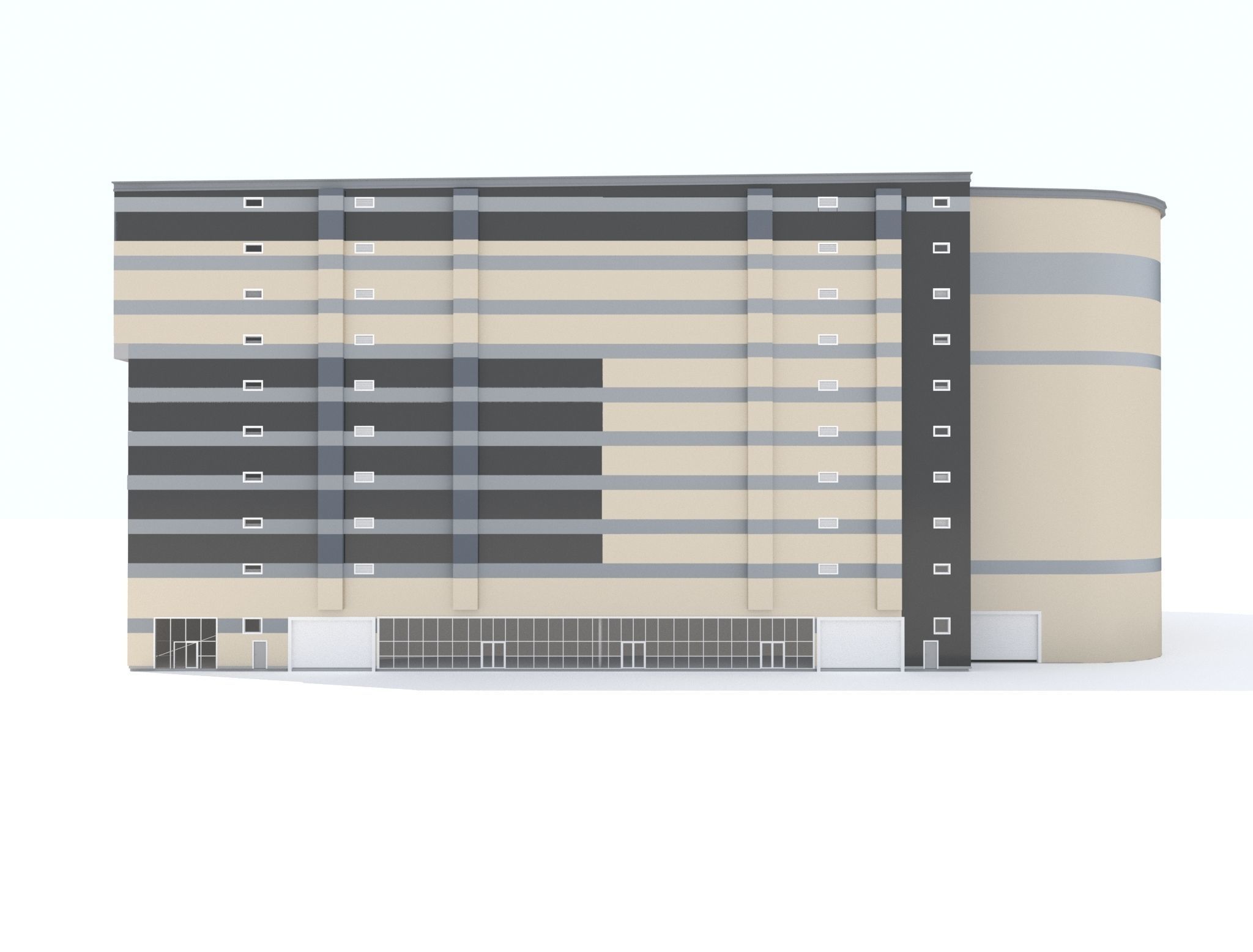 Car parking for 1256 cars of 10 floors  3D model_10