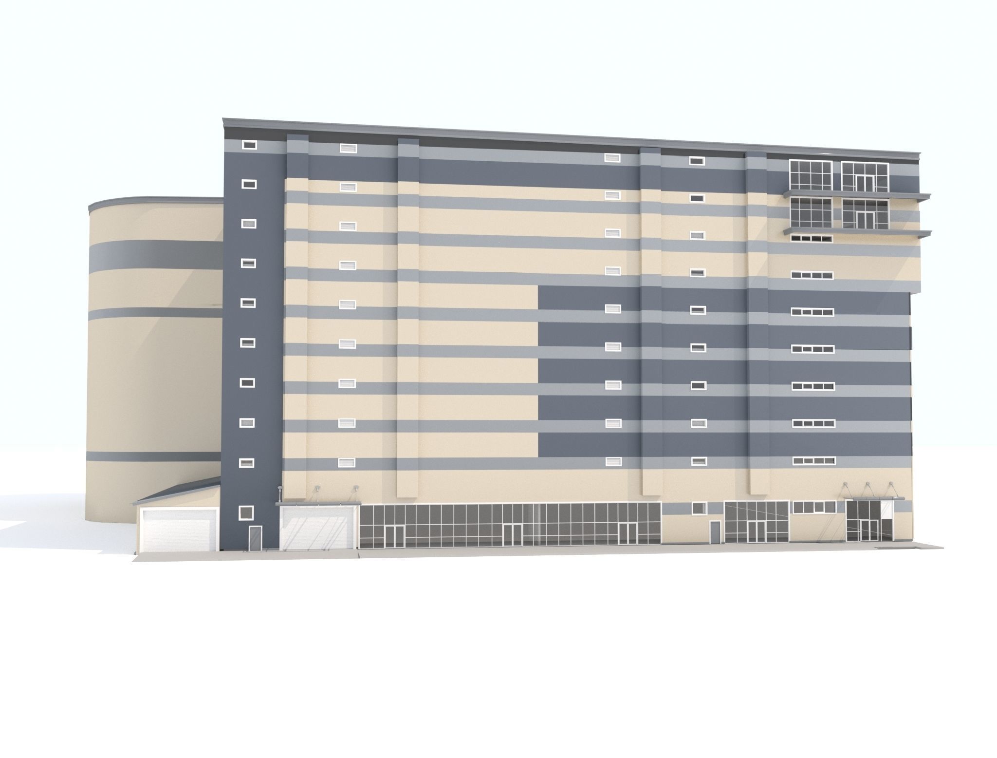 Car parking for 1256 cars of 10 floors  3D model_12