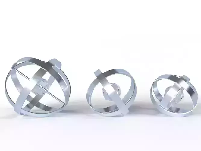 Rings three metal spheres