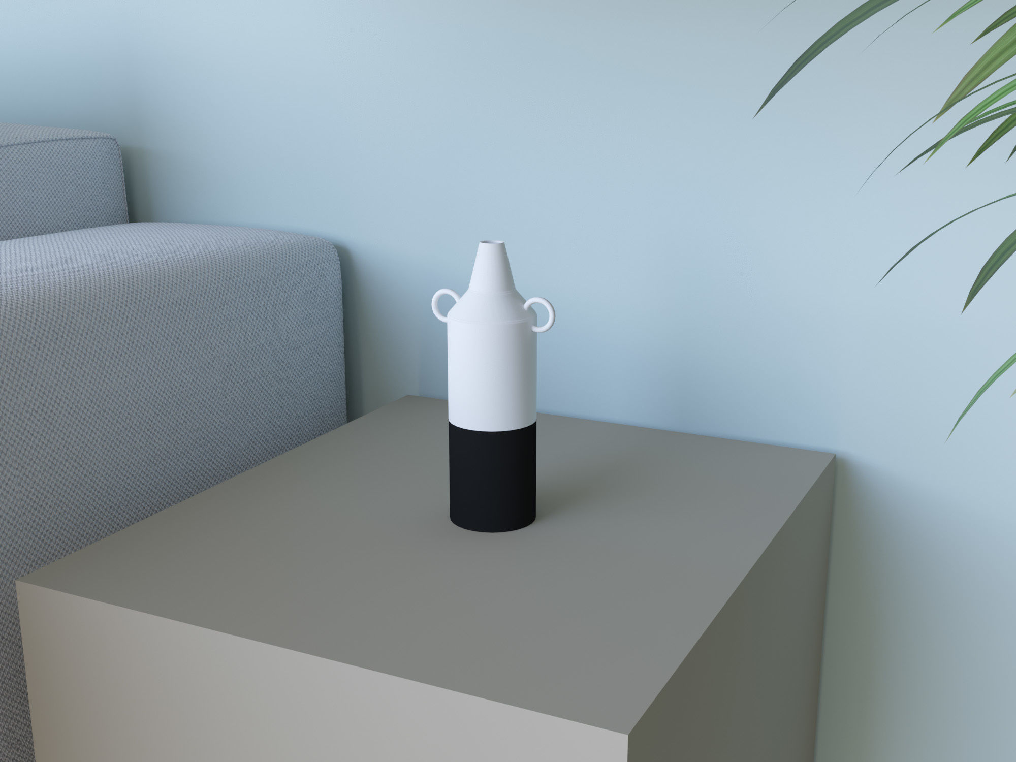 Modern BnW Vase 3D model_1
