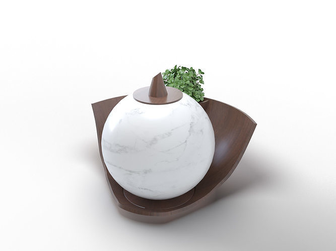 Flowerpot egg with plant in it 3D model