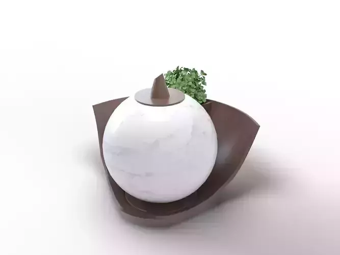 Flowerpot egg with plant in it 3D model