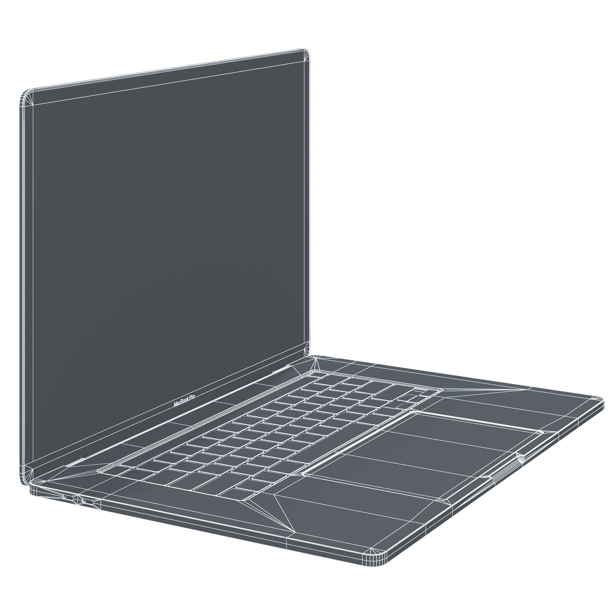 MacBook Pro 16 Grey and Space gray Low-poly 3D model_3