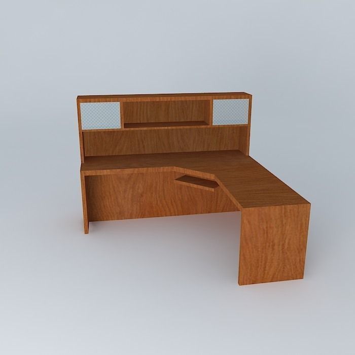 Home Office Desk Free 3D model_2