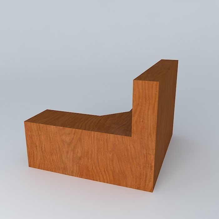 Home Office Desk Free 3D model_1