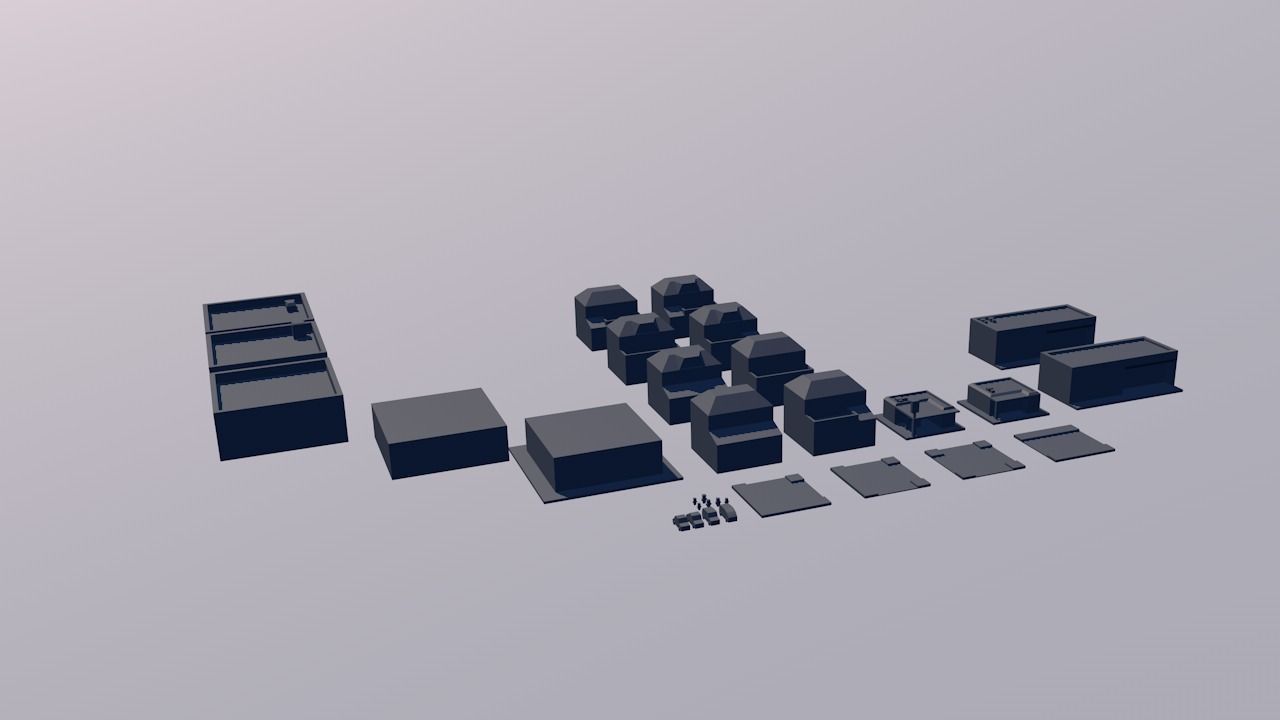 Modular Lowpoly City  Free low-poly 3D model_1