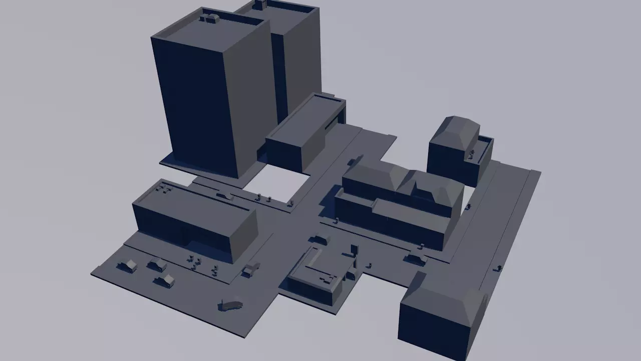 Modular Lowpoly City  Free low-poly 3D model_0
