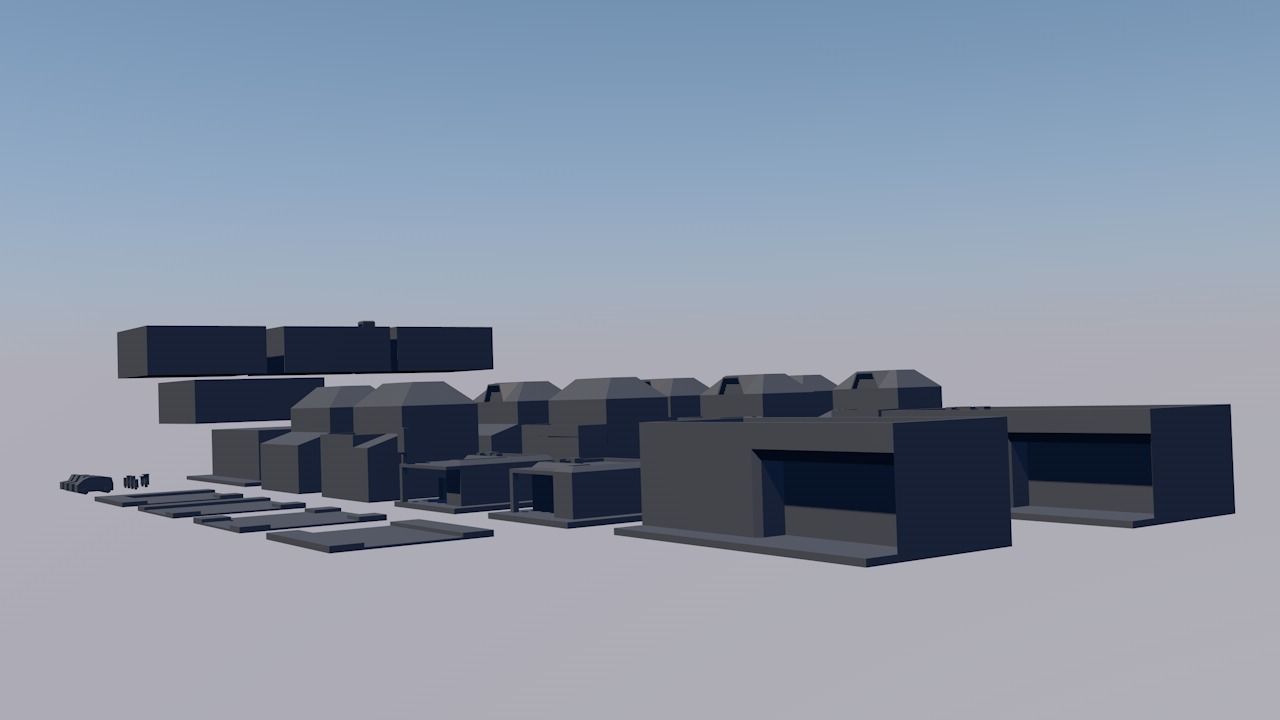 Modular Lowpoly City  Free low-poly 3D model_2