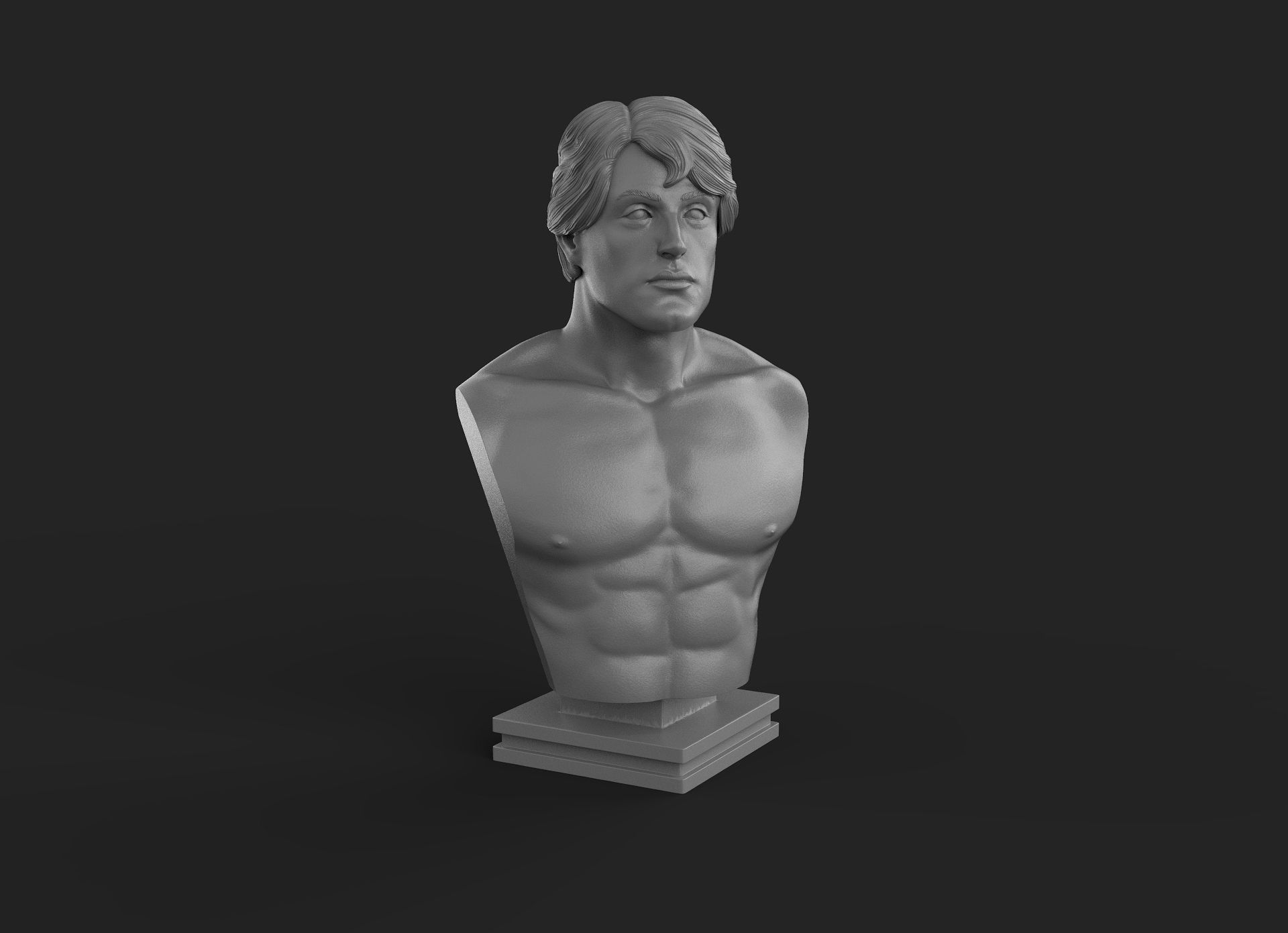 Rocky Balboa Bust - 3D printing 3D print model_4