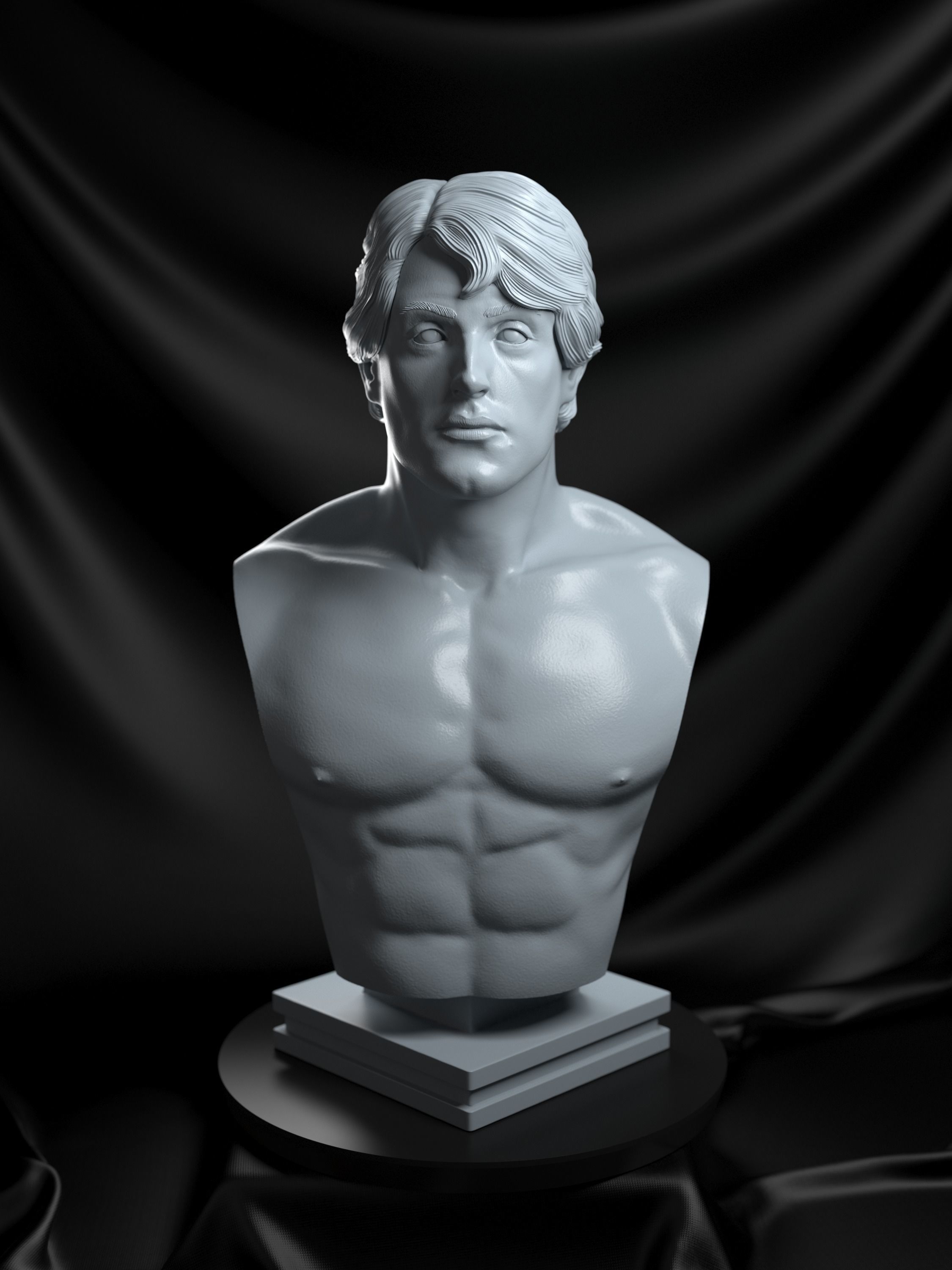 Rocky Balboa Bust - 3D printing 3D print model_3