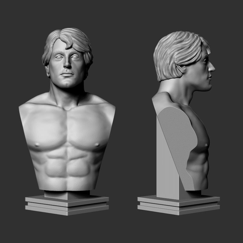 Rocky Balboa Bust - 3D printing 3D print model_10