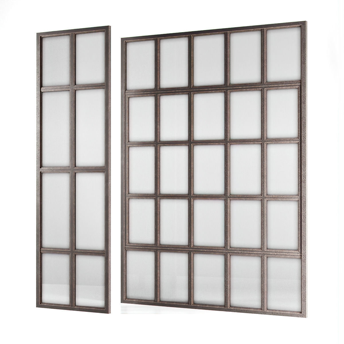 Loft windows Low-poly 3D model_3