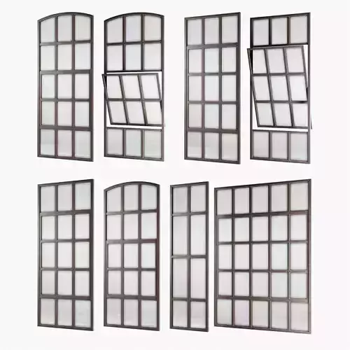 Loft windows Low-poly 3D model