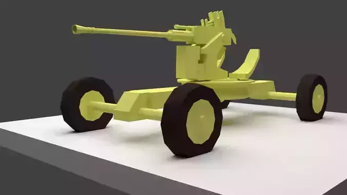 BOFORS 40 MM Anti Aircraft Gun Low-poly 3D model